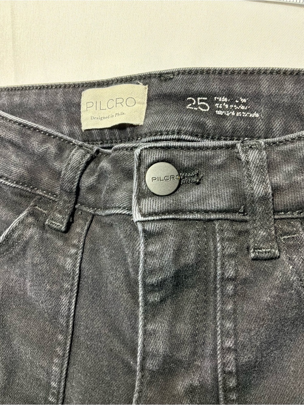 Pilcro Anthropologie Black Bootcut Flare Jeans Women’s Size 25 Patch Pockets - Picture 7 of 9